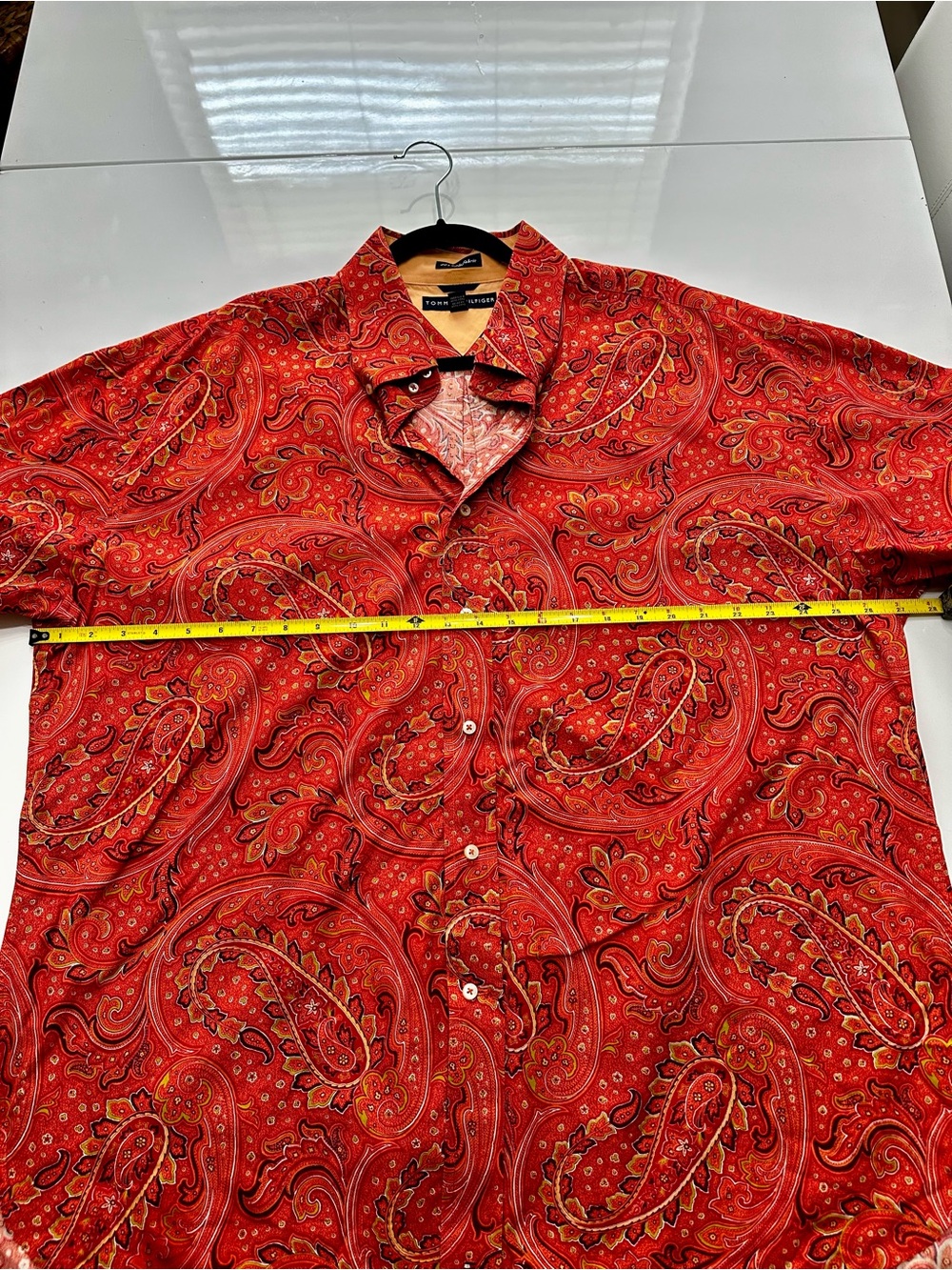 Tommy Hilfiger Orange Paisley Button-Down Shirt - Picture 6 of 7